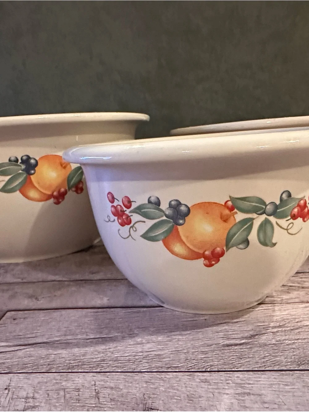 Corelle Coordinates Abundance Stoneware Nesting Mixing Bowls Set of 3 - Vintage